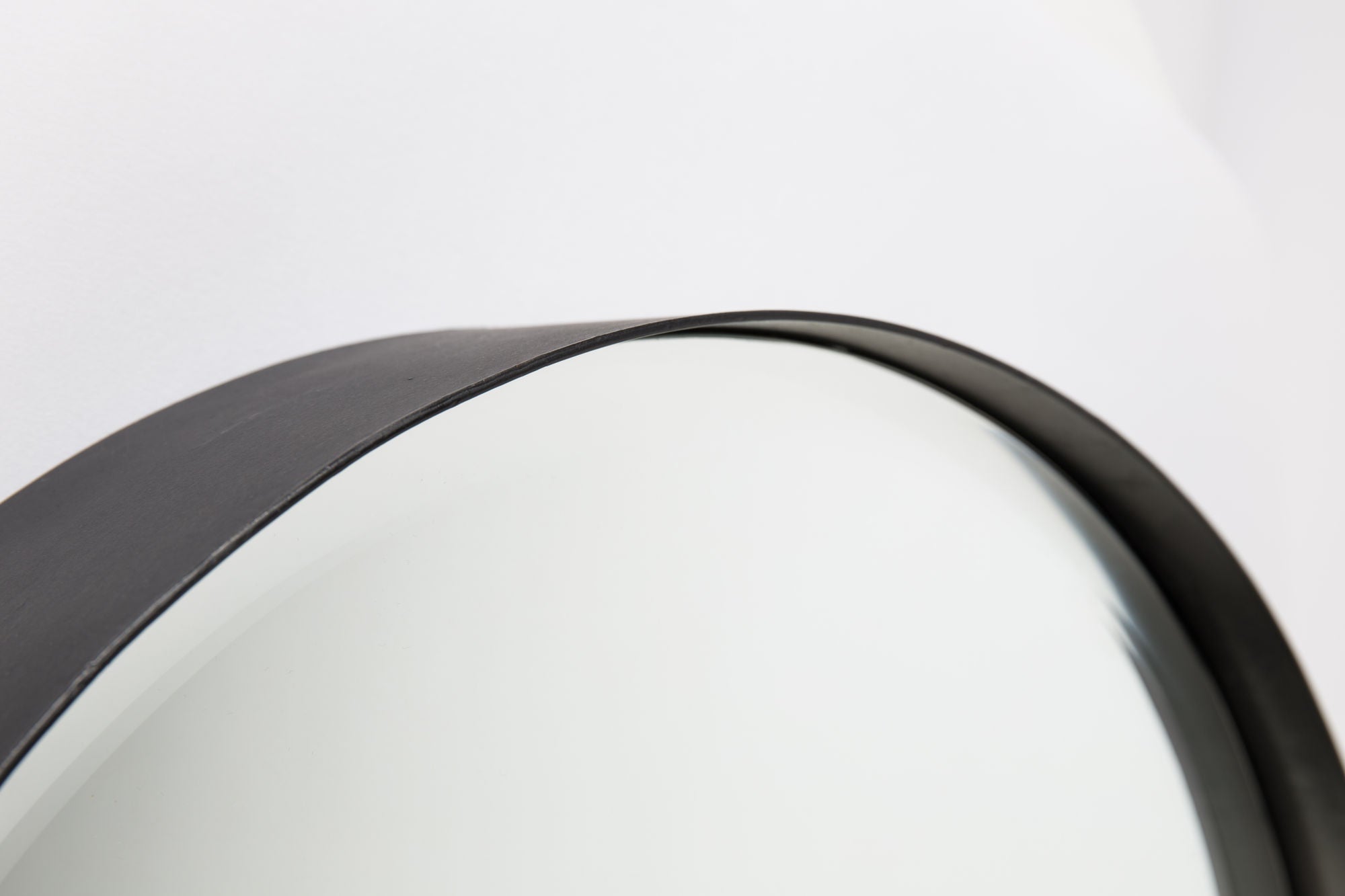 Raj Black Round Wall Mirror Large